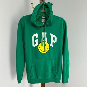 GAP Green Hoodie with Smiley Face Graphic